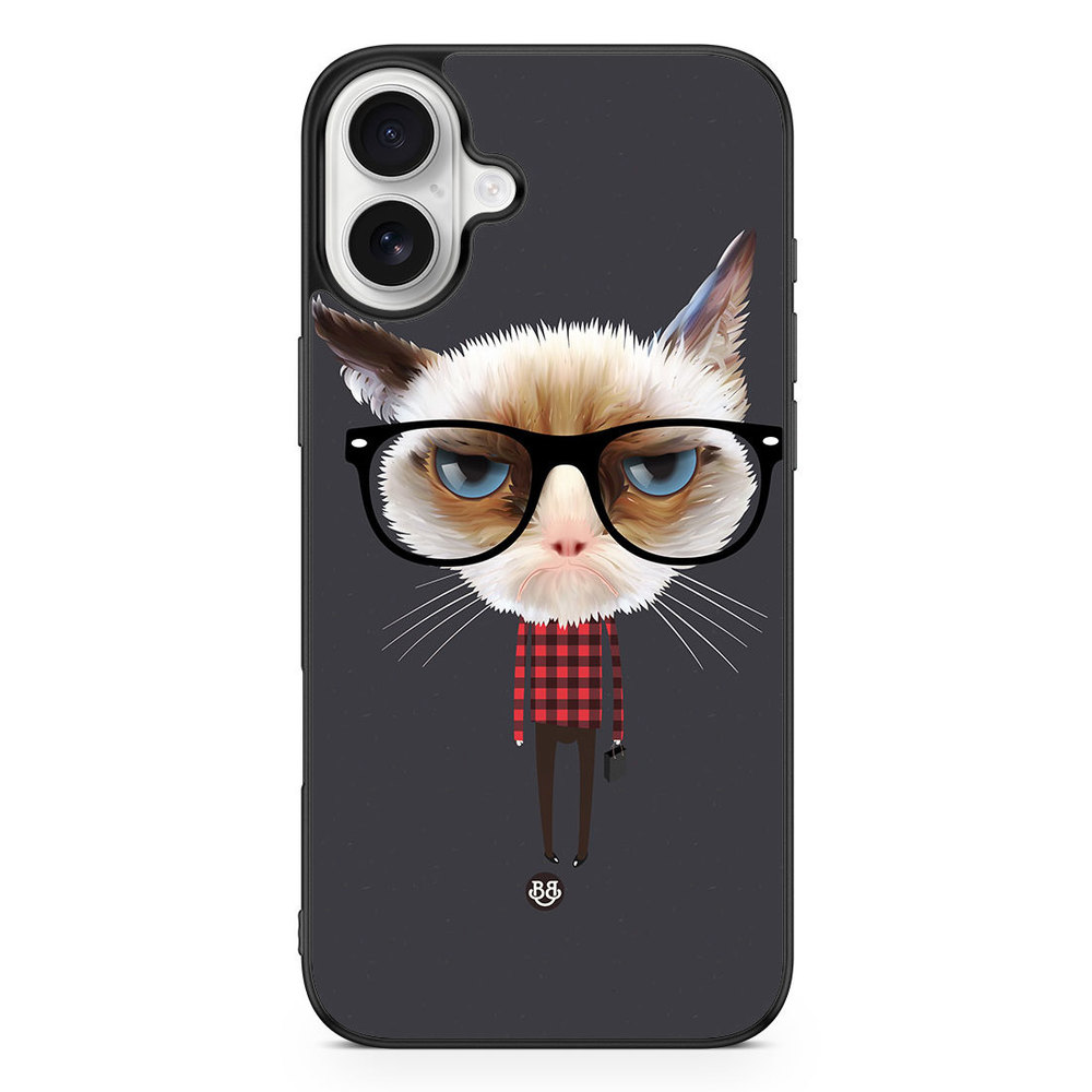 iPhone 16 Plus Case - Hipster Cat