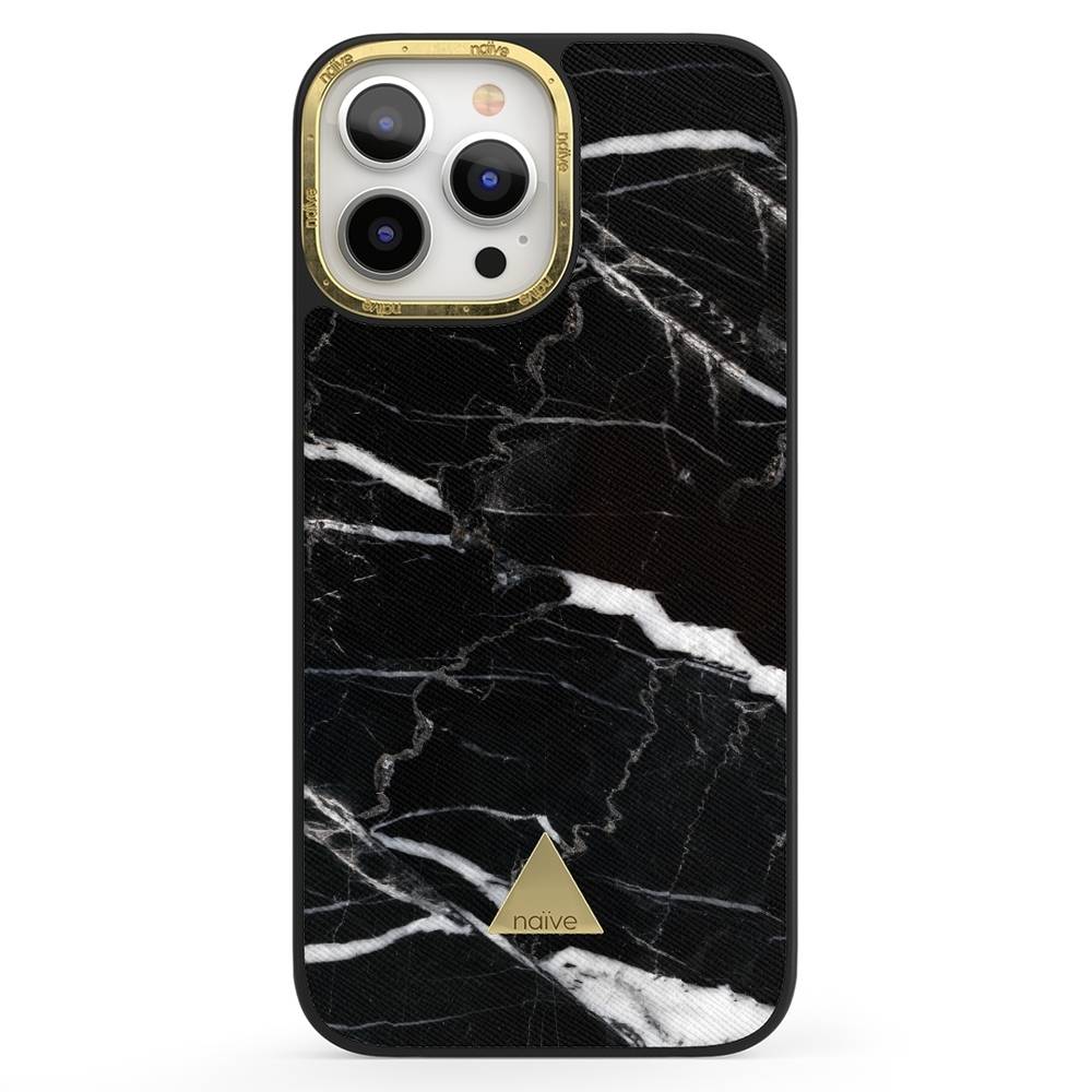 Naive iPhone 13 Pro Max Case - Black Marble