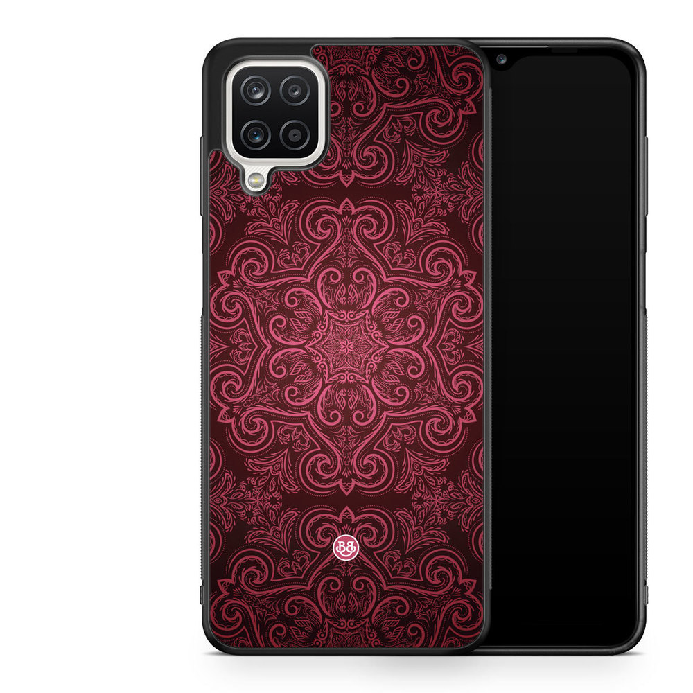 Samsung Galaxy A12 Case - Red Retro Pattern