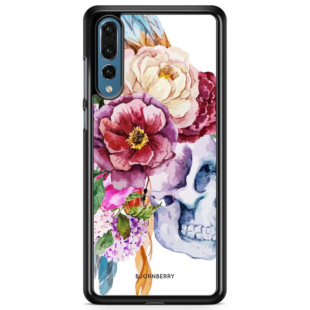 Huawei P20 Pro Case - Skull & Flowers