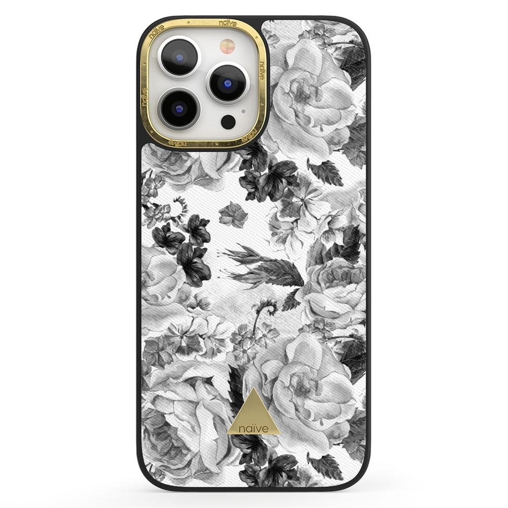 Naive iPhone 13 Pro Max Case - Grey Roses