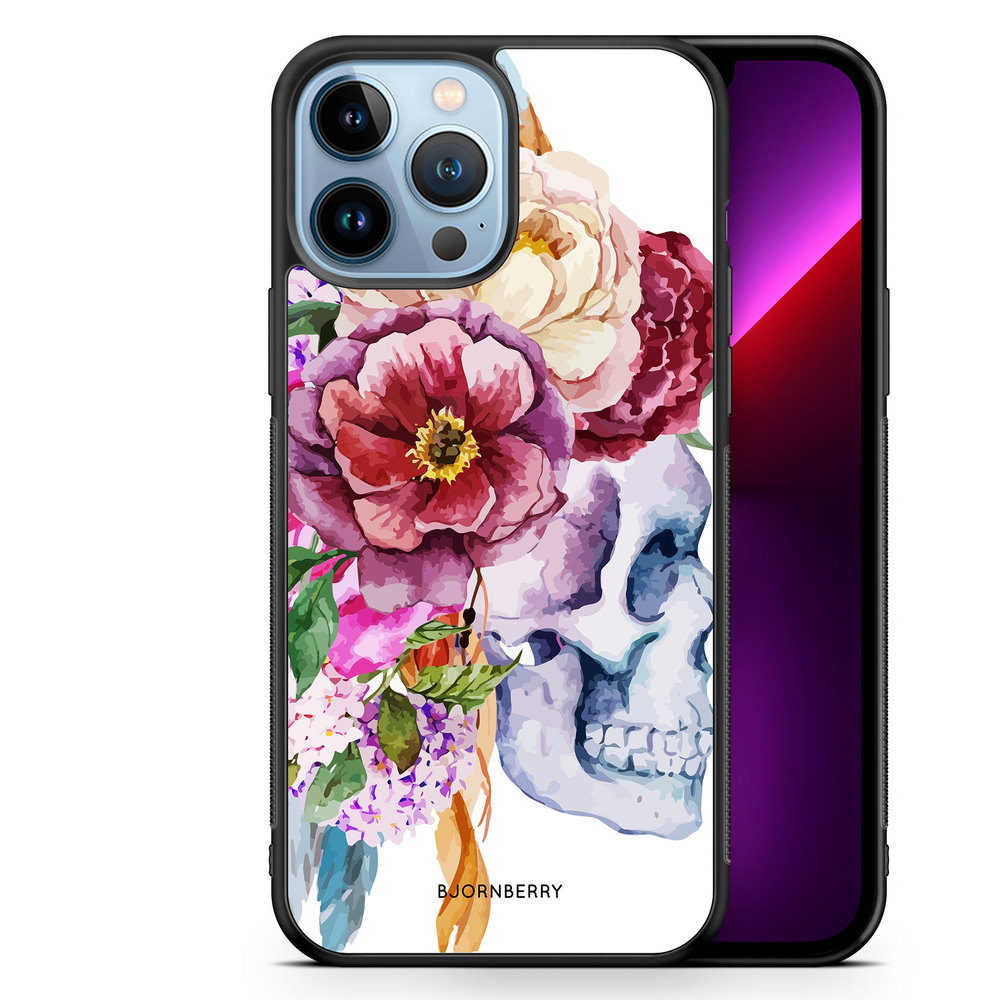 iPhone 13 Pro Max Case - Skull & Flowers