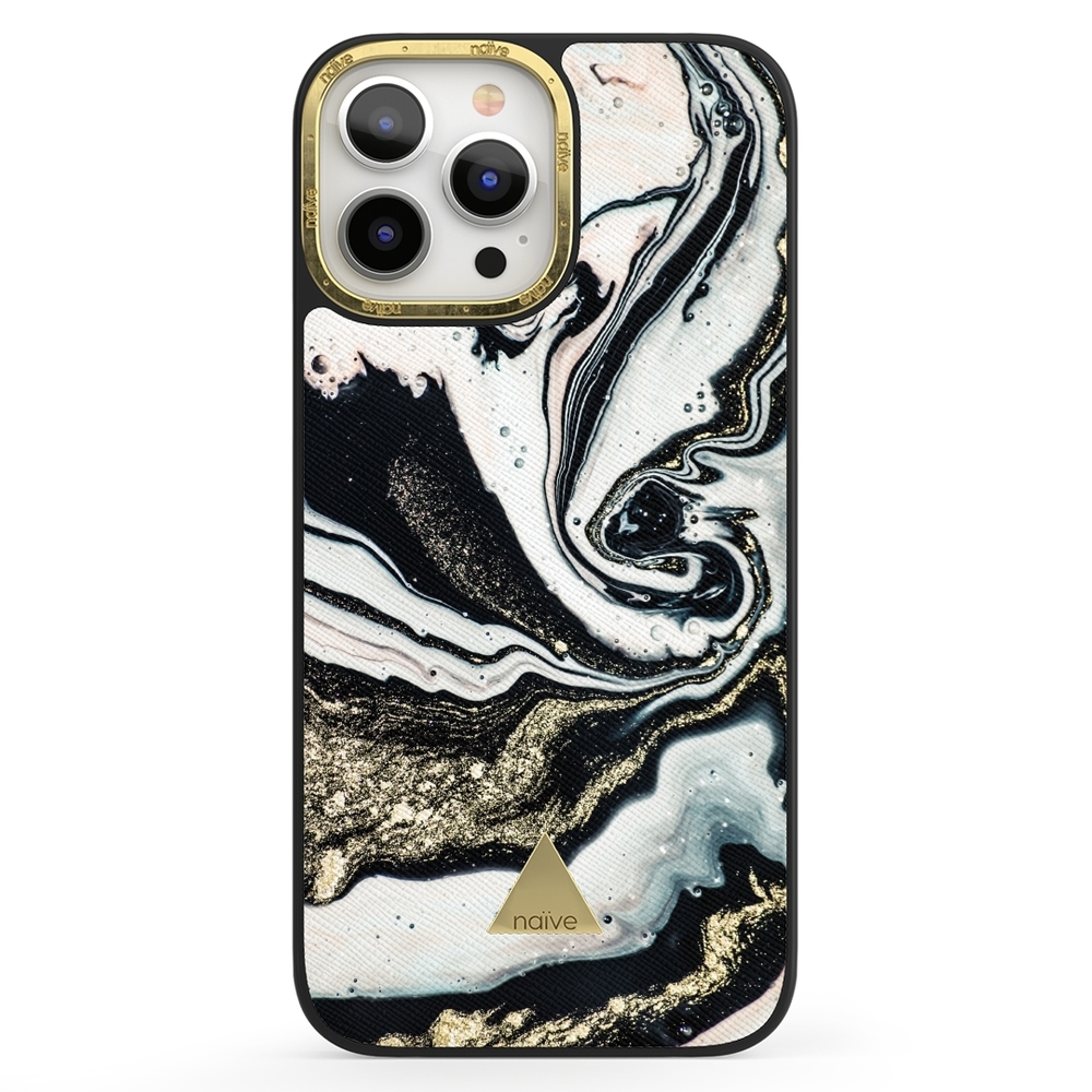 Naive iPhone 13 Pro Max Case - Golden Swirl