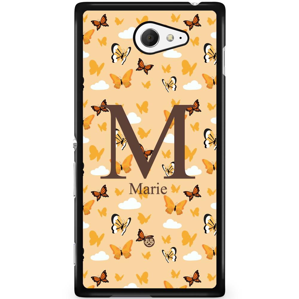 Sony Xperia M2 Aqua Case Custom - AWAKEN - Orange Butterfly