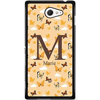 Sony Xperia M2 Aqua Skal Custom - AWAKEN - Orange Butterfly