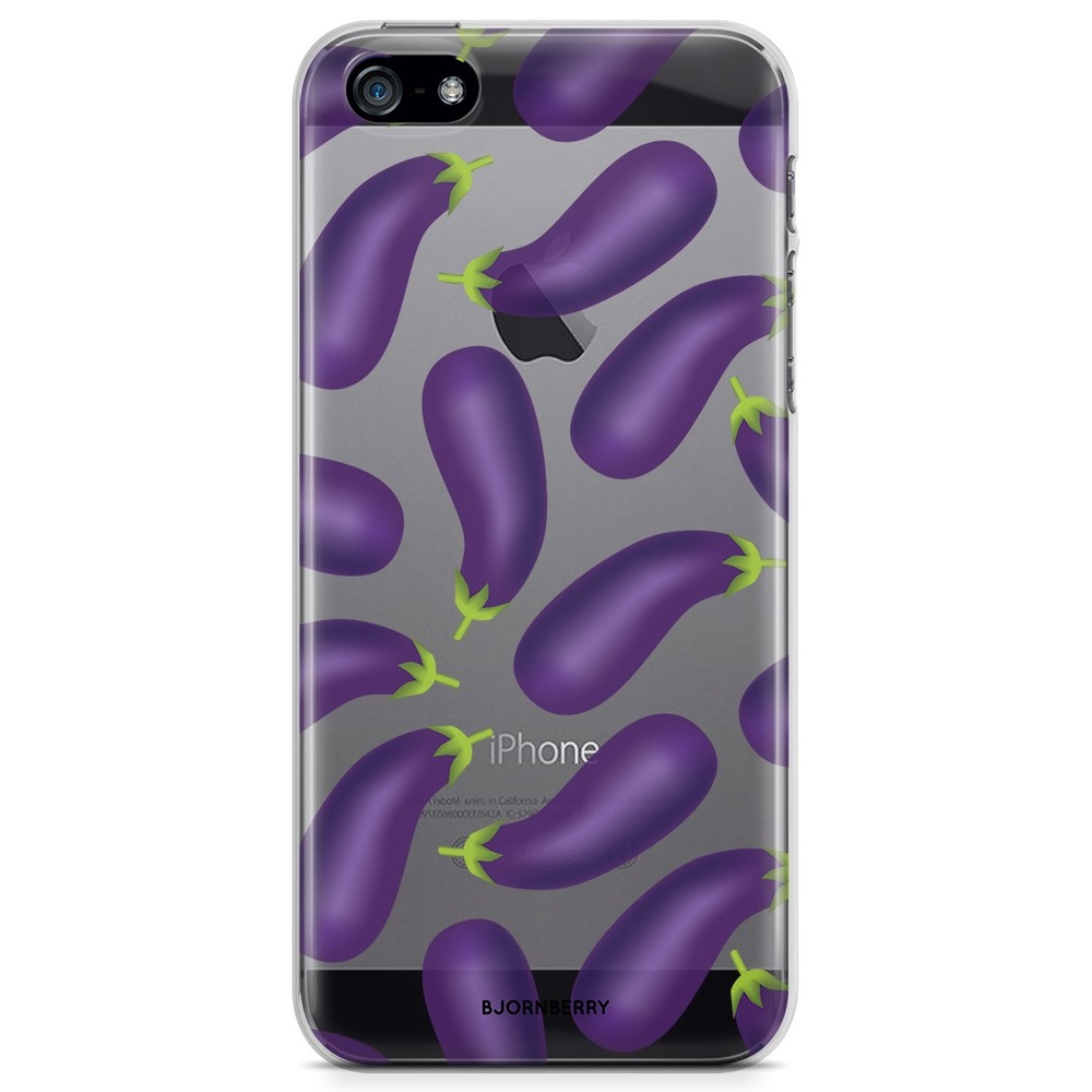 iPhone 5/5S/SE (2016) TPU Case - Eggplant Pattern