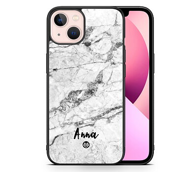 iPhone 13 Custom Case - White Marble Name