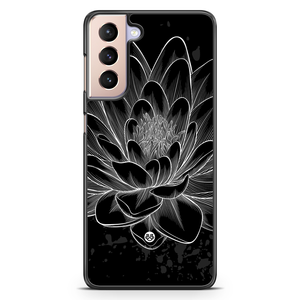 Samsung Galaxy S21 Case - Black/White Lotus