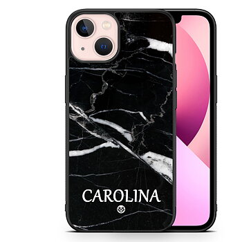 iPhone 13 Custom Skal - Svart Marmor Namn