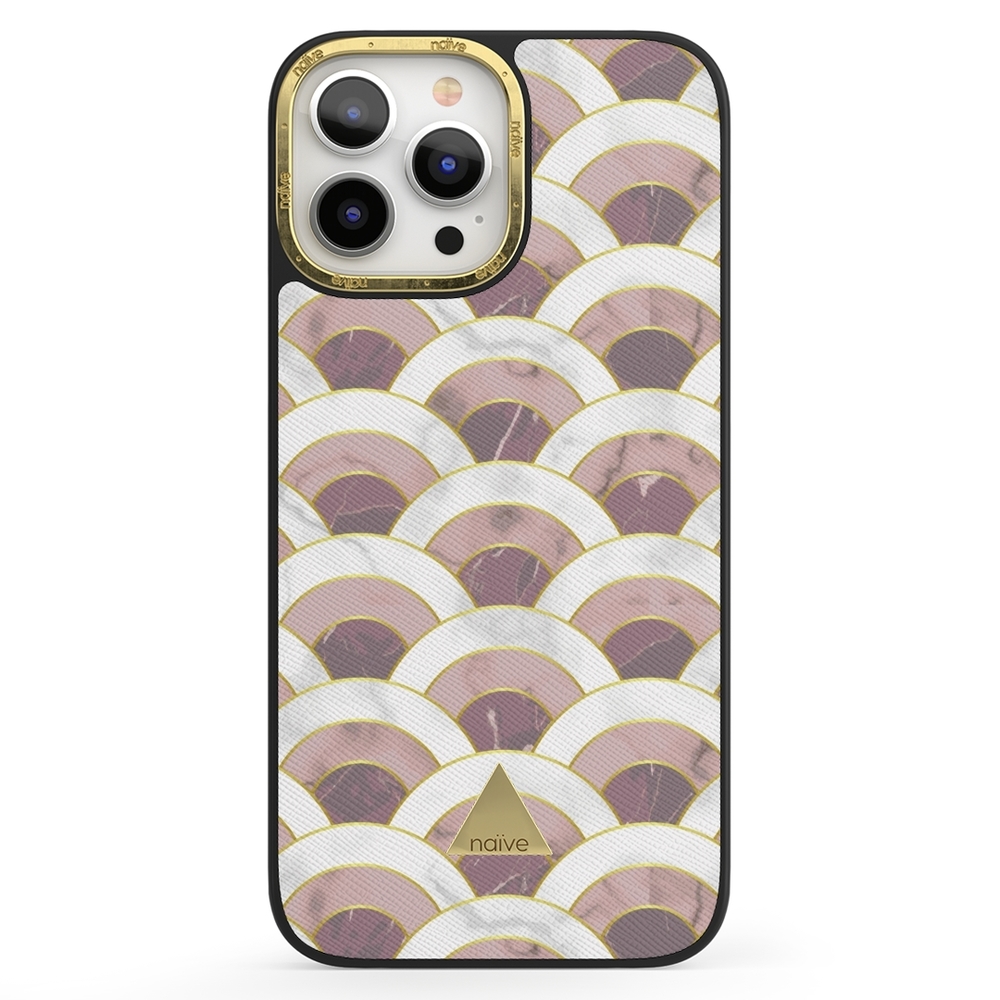 Naive iPhone 13 Pro Max Case - Pink Marble Wave