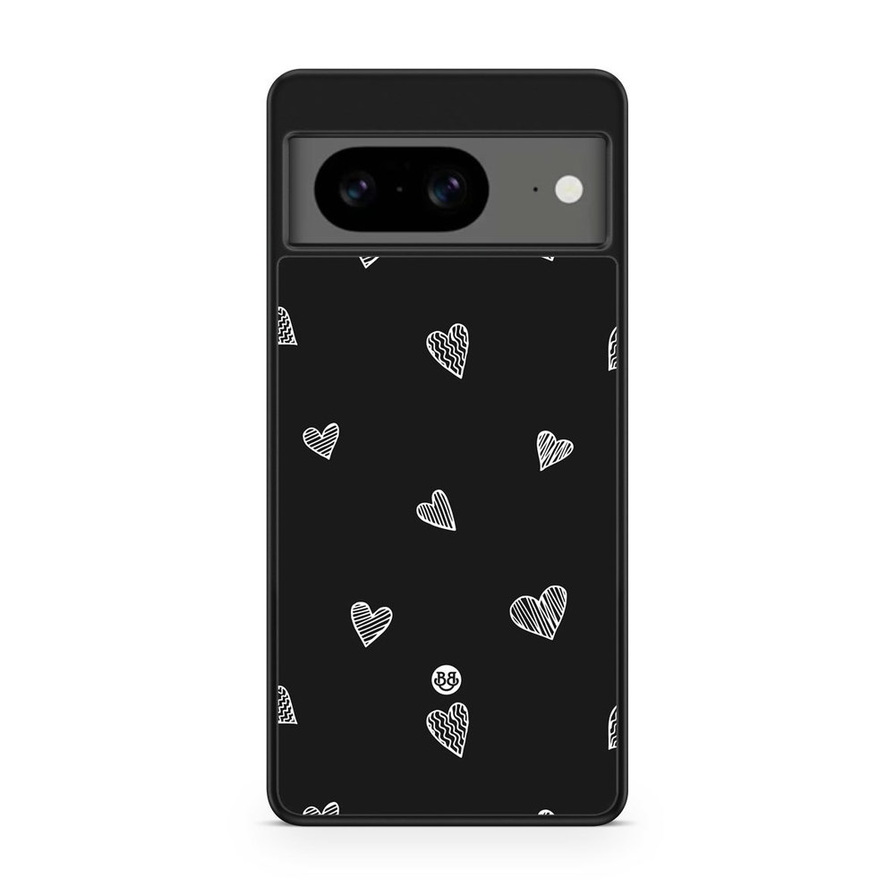 Google Pixel 8 Case - Black & White Hearts