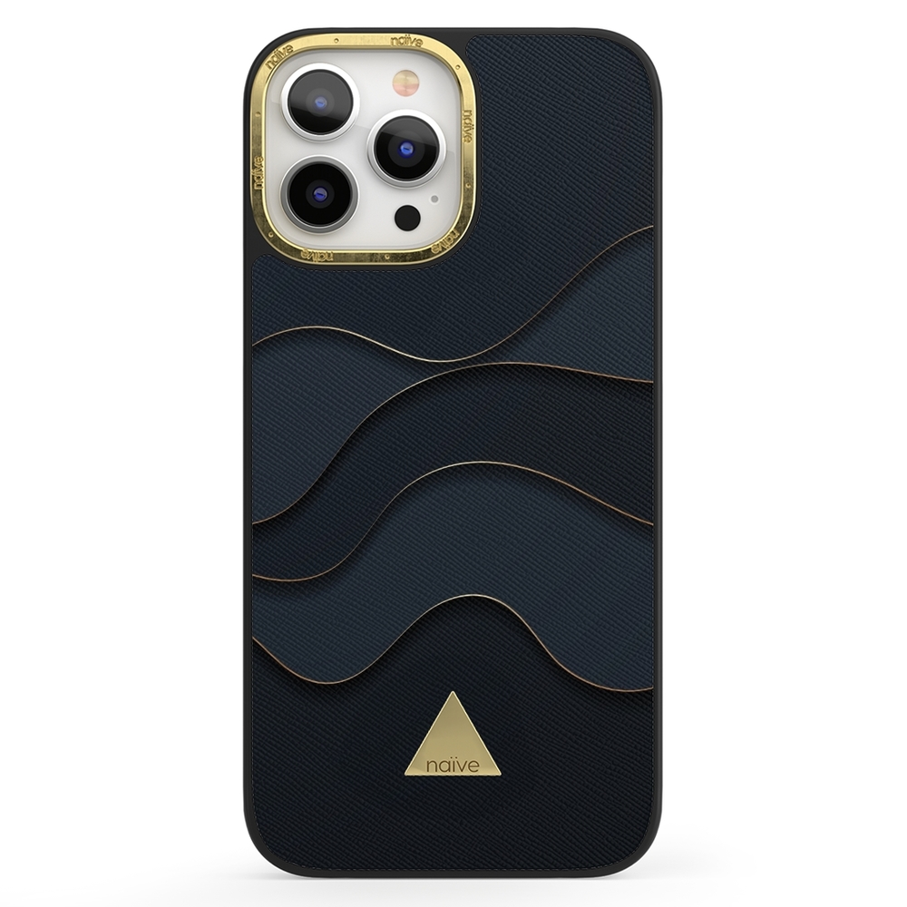 Naive iPhone 13 Pro Max Case - Golden Waves