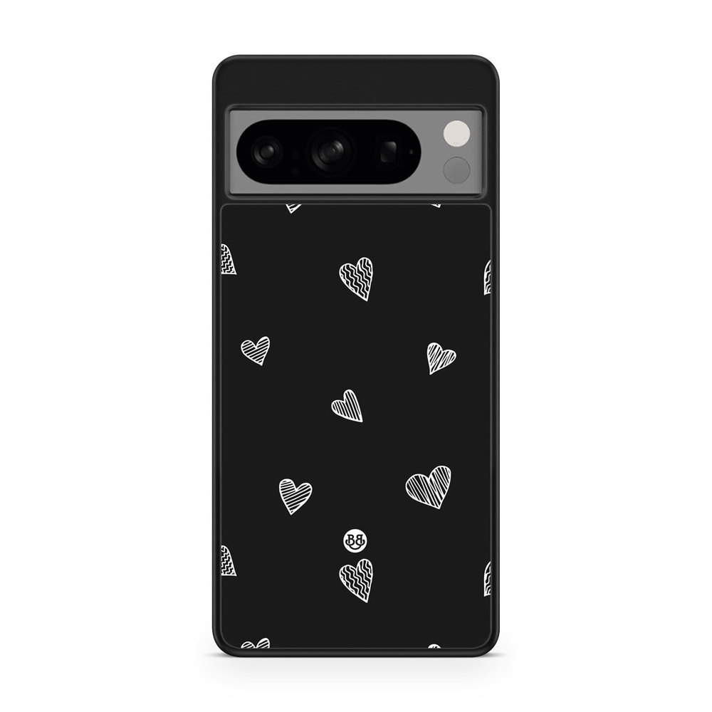 Google Pixel 8 Pro Case - Black & White Hearts
