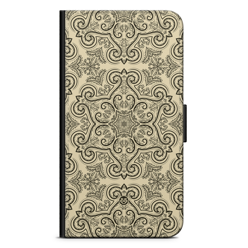 Sony Xperia 10 II Wallet Case - Beige Retro Pattern