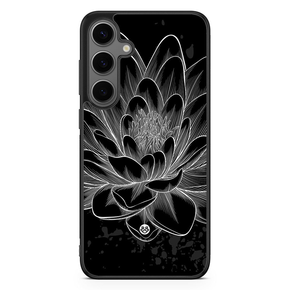 Samsung Galaxy S24 Plus Case - Black/White Lotus