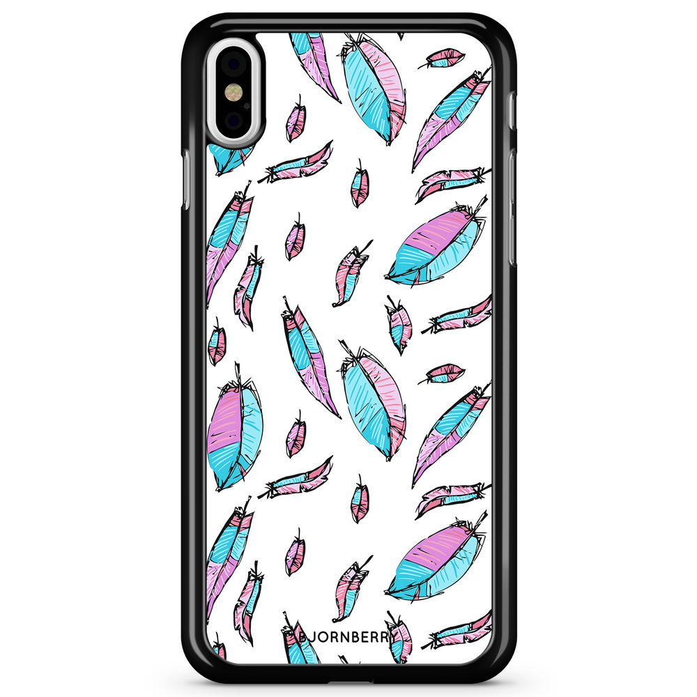 iPhone X / XS Case - Pink/Blue Feathers