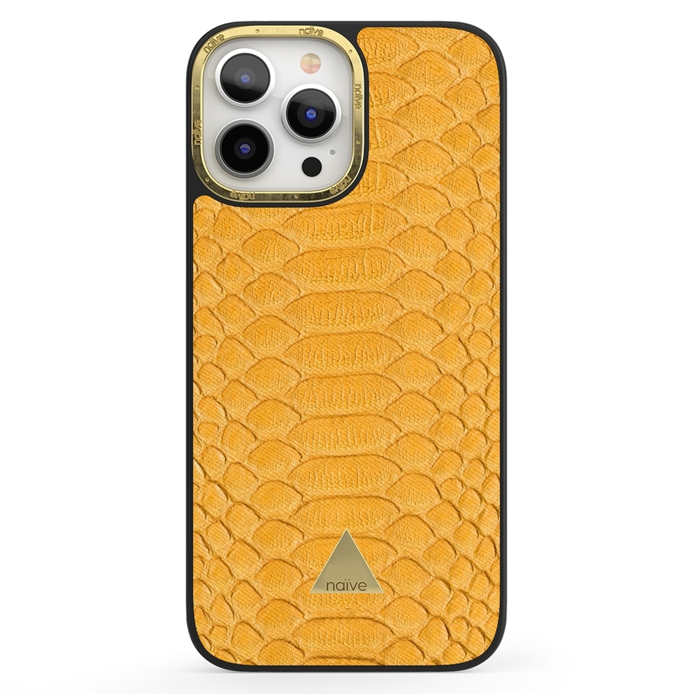Naive iPhone 13 Pro Max Case - Yellow Snake