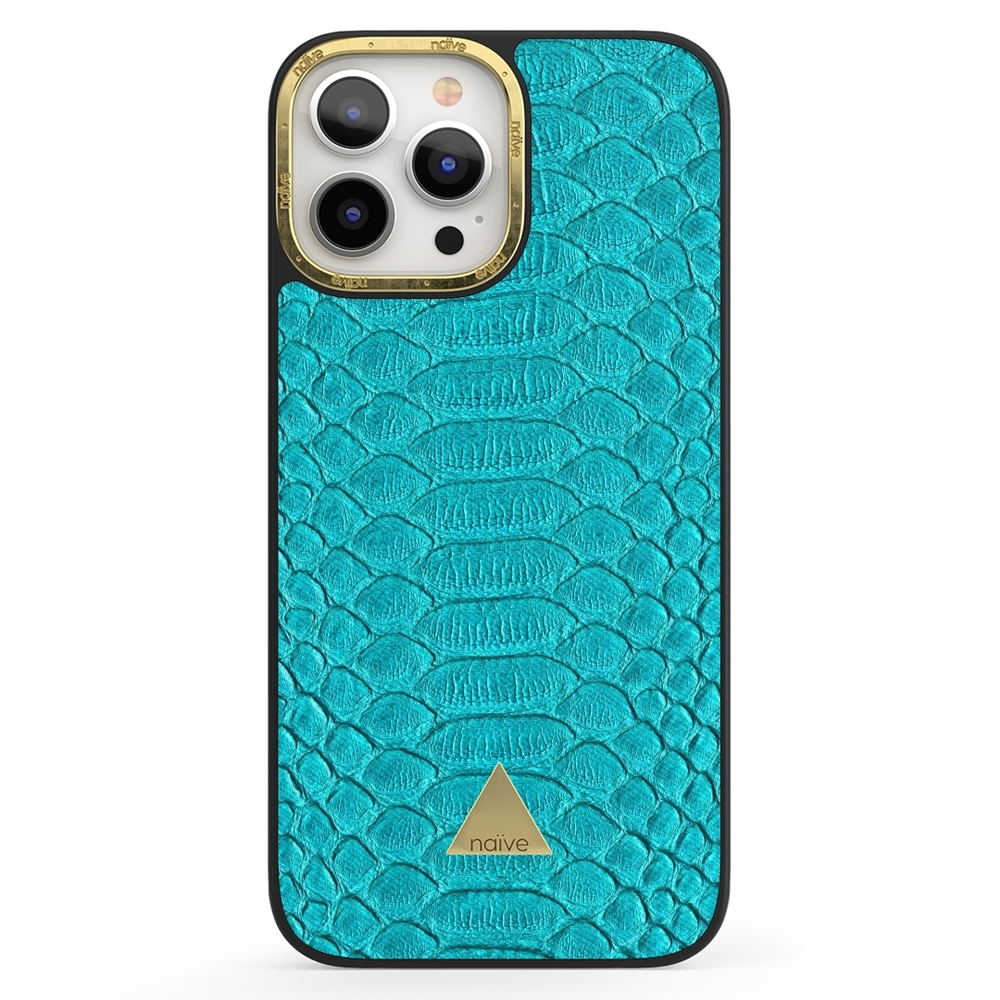Naive iPhone 13 Pro Max Case - Turquoise Snake