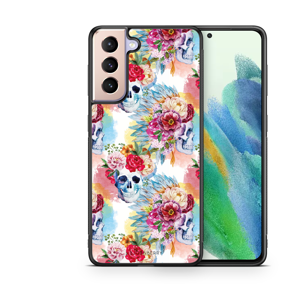 Samsung Galaxy S21 FE 5G Case - Skulls And Flowers