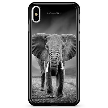 iPhone X / XS Skal - Svart/Vit Elefant