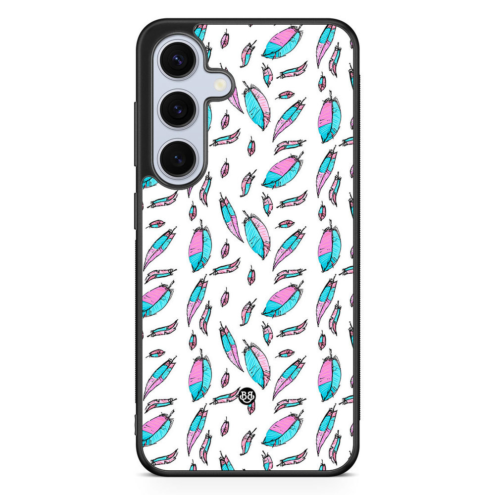 Samsung Galaxy S24 FE Case - Pink/Blue Feathers