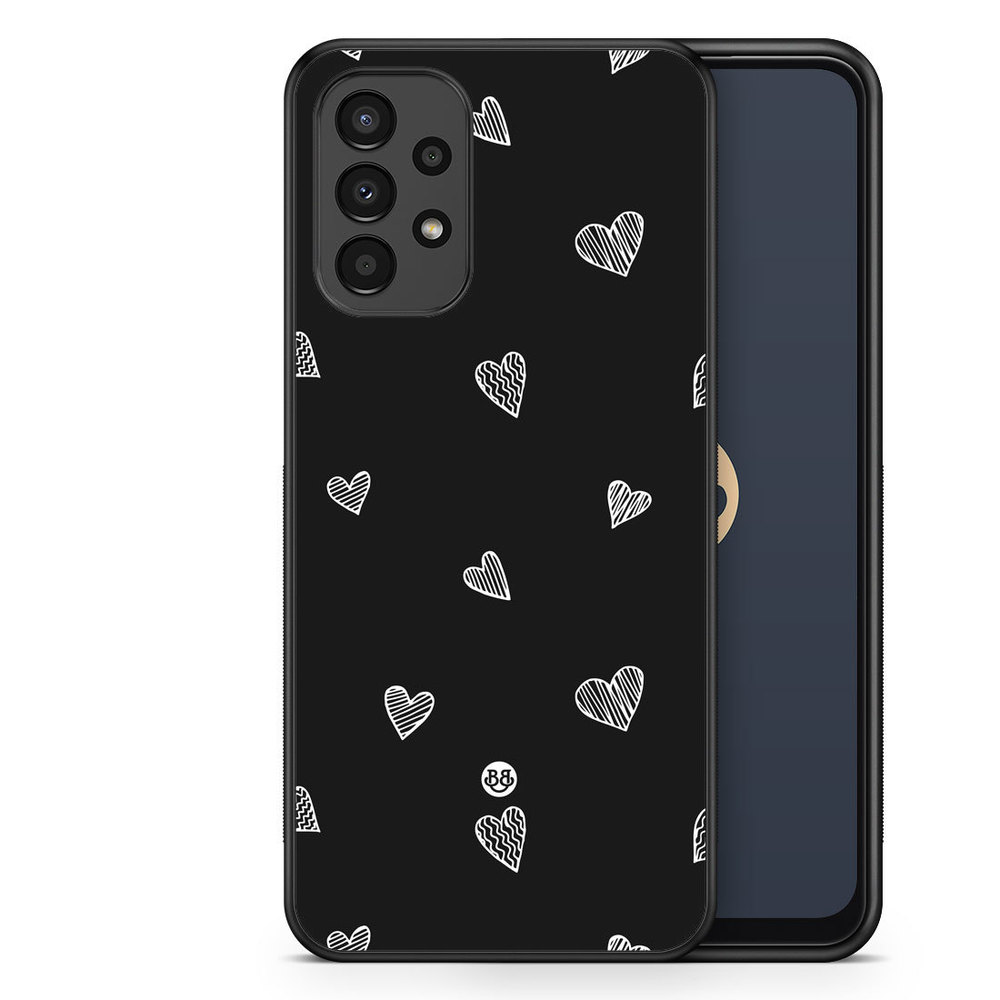 Samsung Galaxy A13 Case - Black & White Hearts