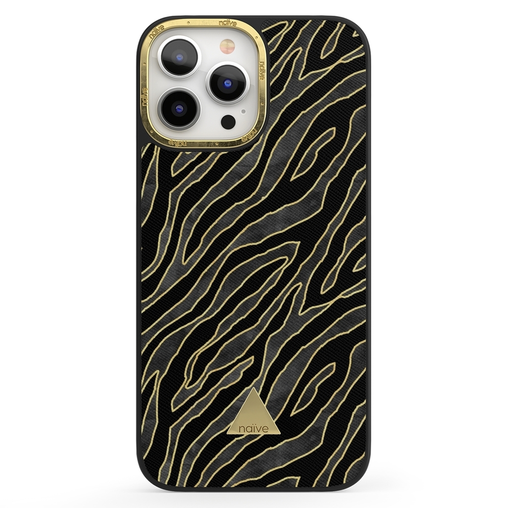 Naive iPhone 13 Pro Max Case - Golden Zebra
