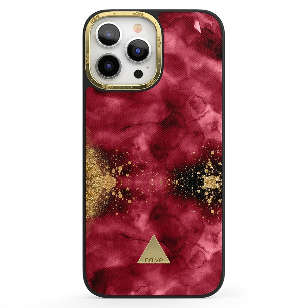 Naive iPhone 13 Pro Max Case - Burgendy Shimmer