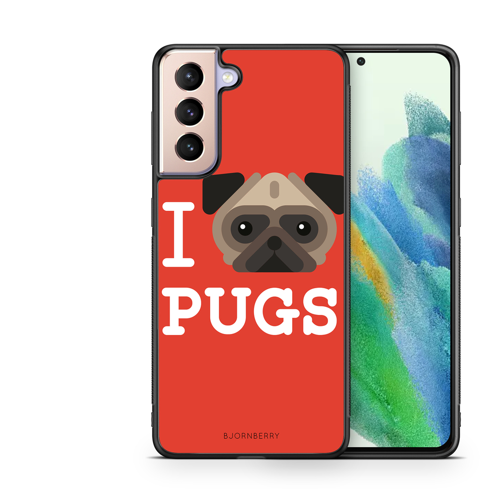 Samsung Galaxy S21 FE 5G Case - I Love Pugs