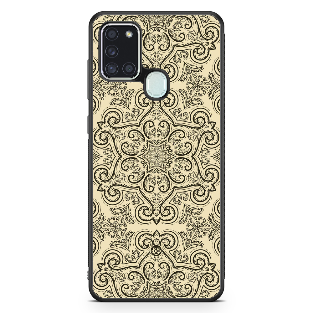 Samsung Galaxy A21s Case - Beige Retro Pattern