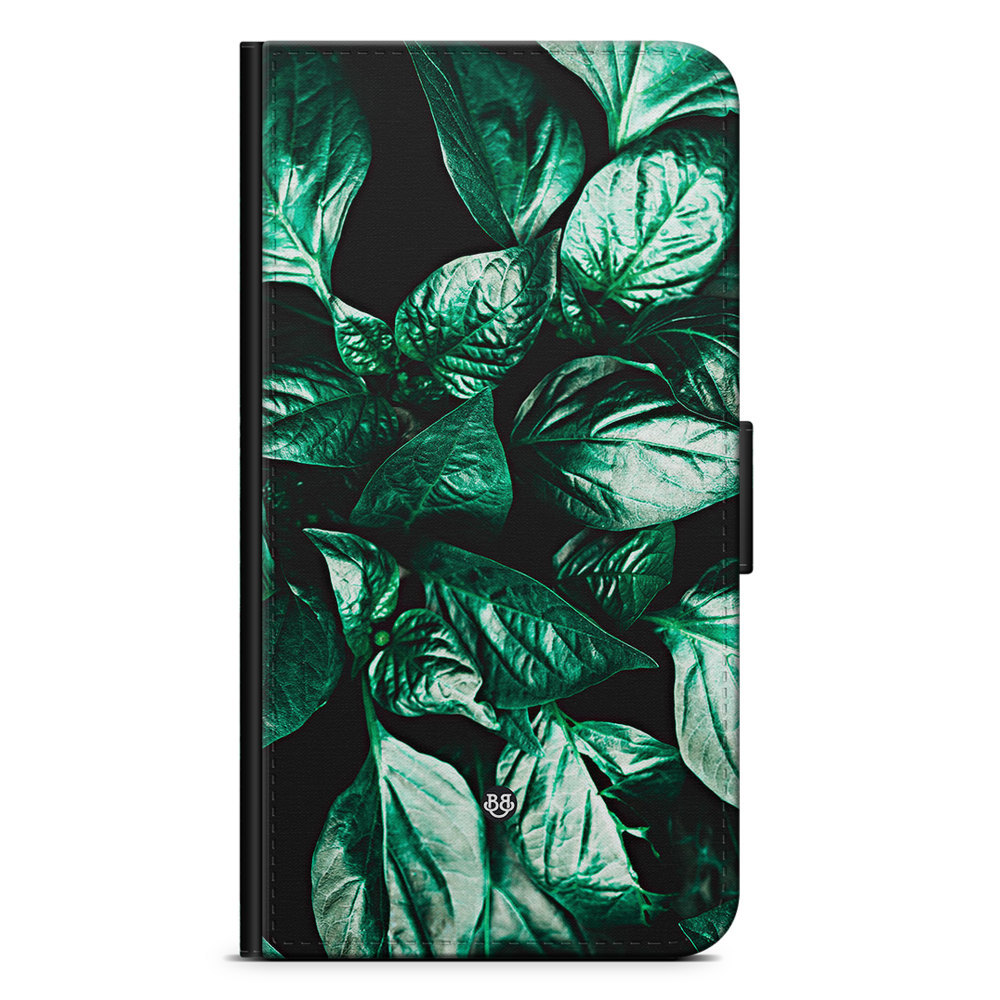 Xiaomi 12 Pro Wallet Case - Green Leaves