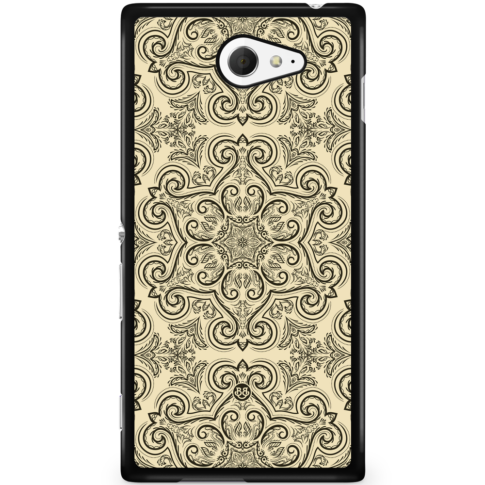 Sony Xperia M2 Aqua Case - Beige Retro Pattern