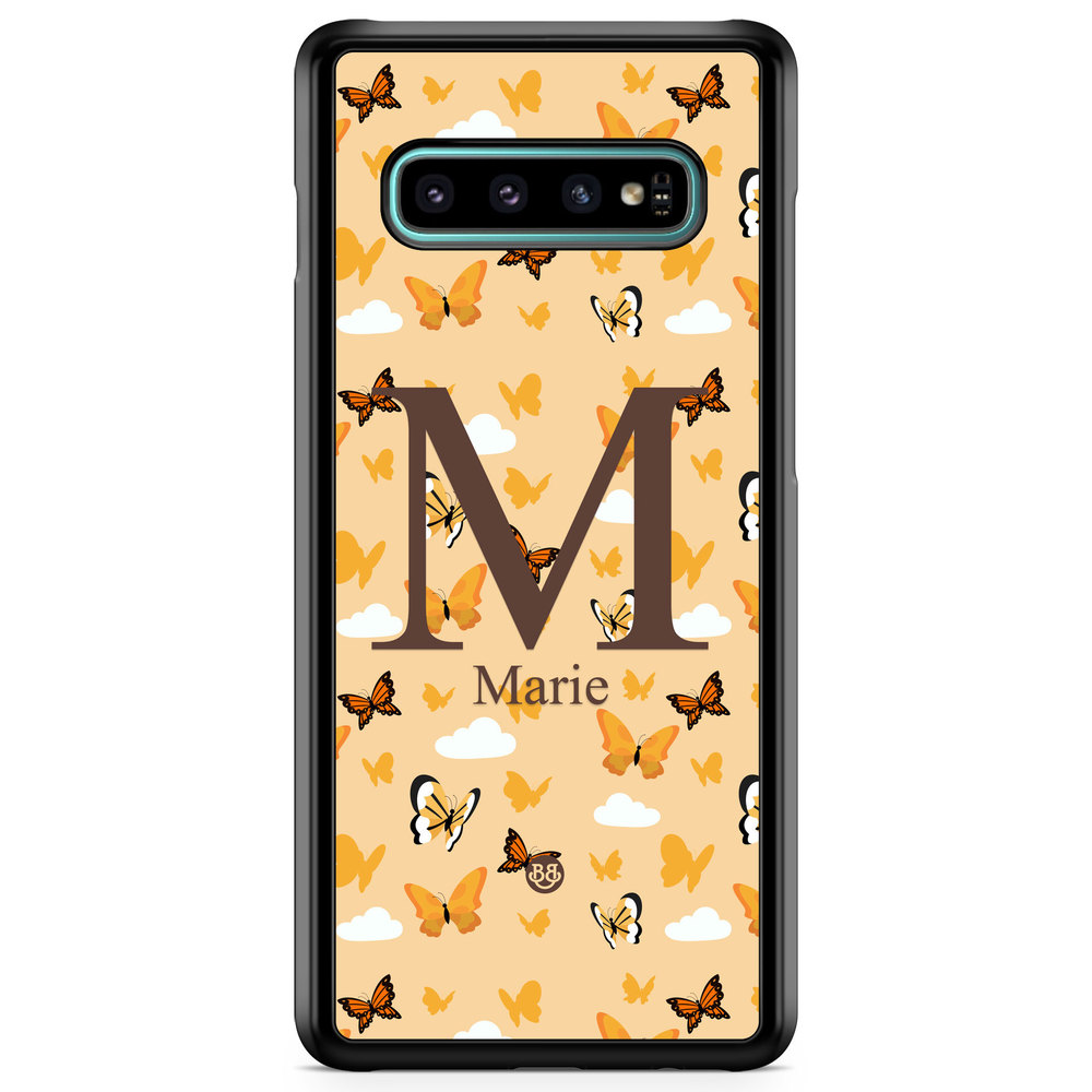 Samsung Galaxy S10 Custom Case - AWAKEN - Orange Butterfly