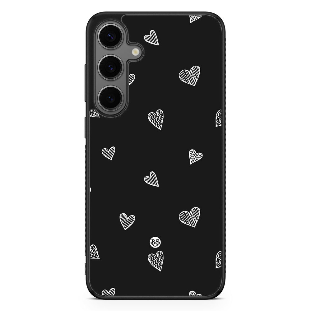 Samsung Galaxy S24 Plus Case - Black & White Hearts