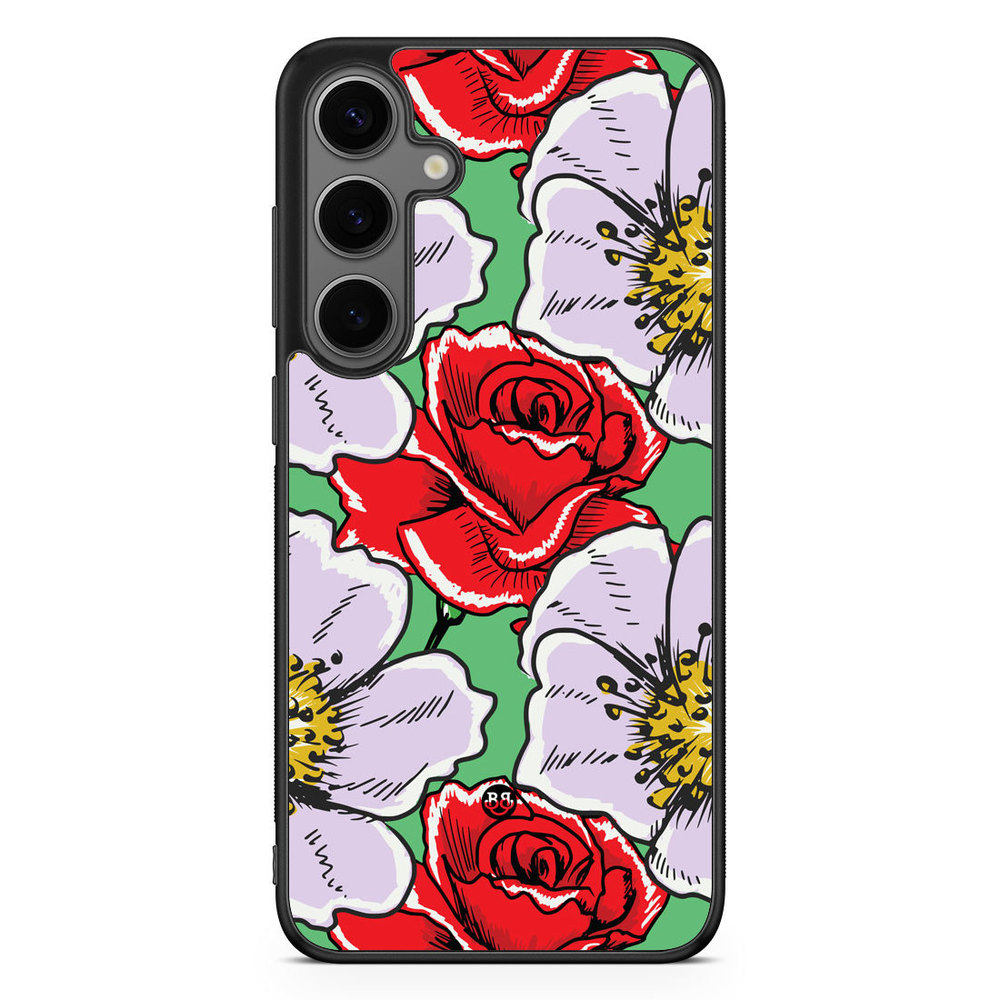 Samsung Galaxy S24 Plus Case - Red & White Floral