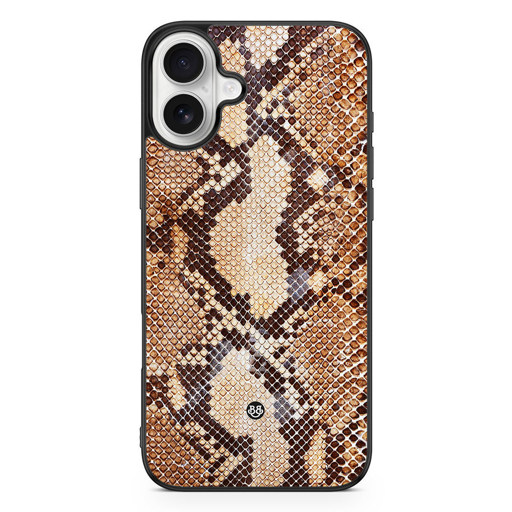 iPhone 16 Plus Case - Snakeskin Brown