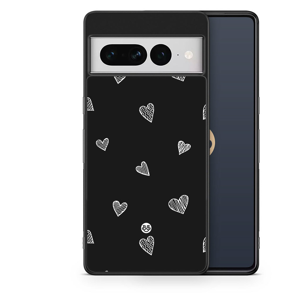 Google Pixel 7 Pro Case - Black & White Hearts