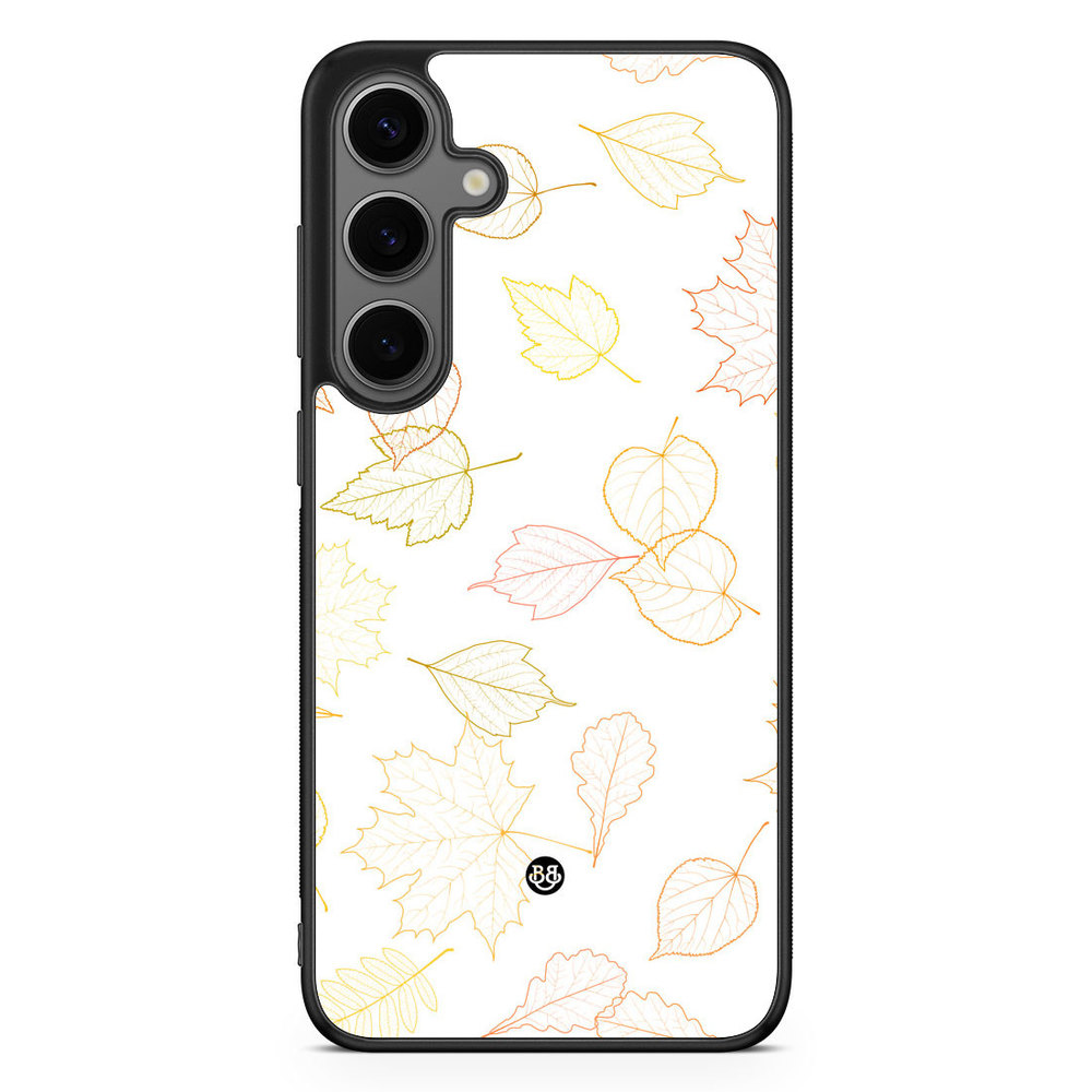 Samsung Galaxy S24 Plus Case - White and Leaves