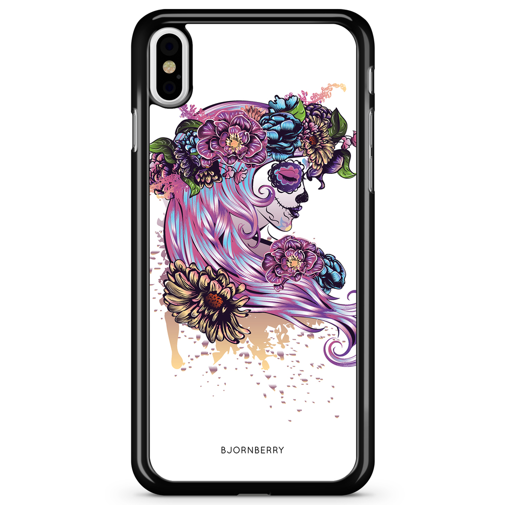 iPhone X / XS Case - Skull Girl Flowers