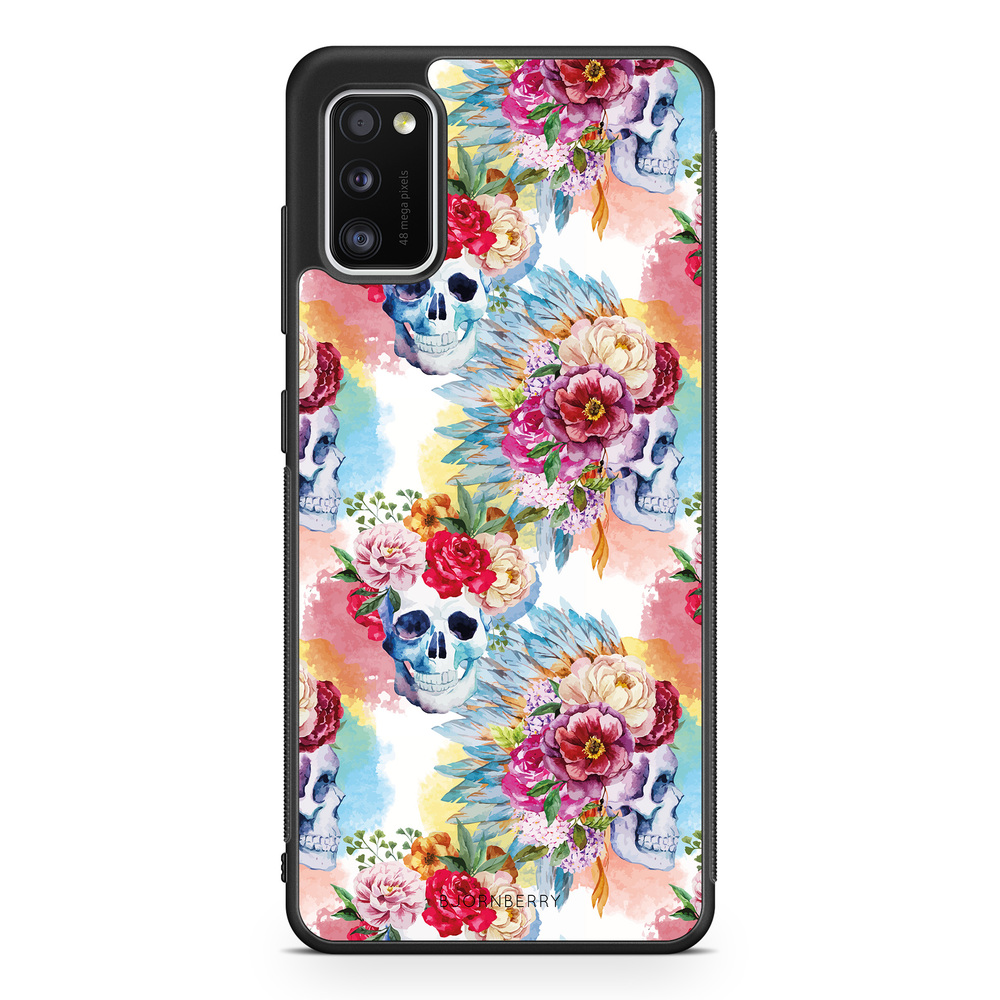 Samsung Galaxy A41 Case - Skulls And Flowers