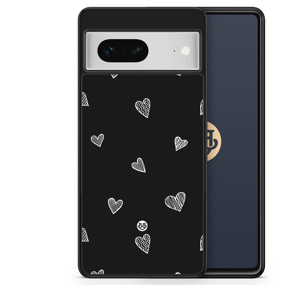 Google Pixel 7 Case - Black & White Hearts