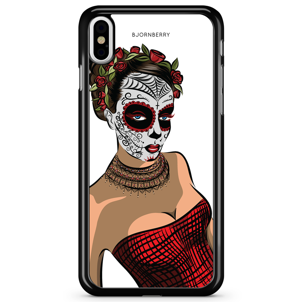iPhone X / XS Case - Skull Mask Flowers