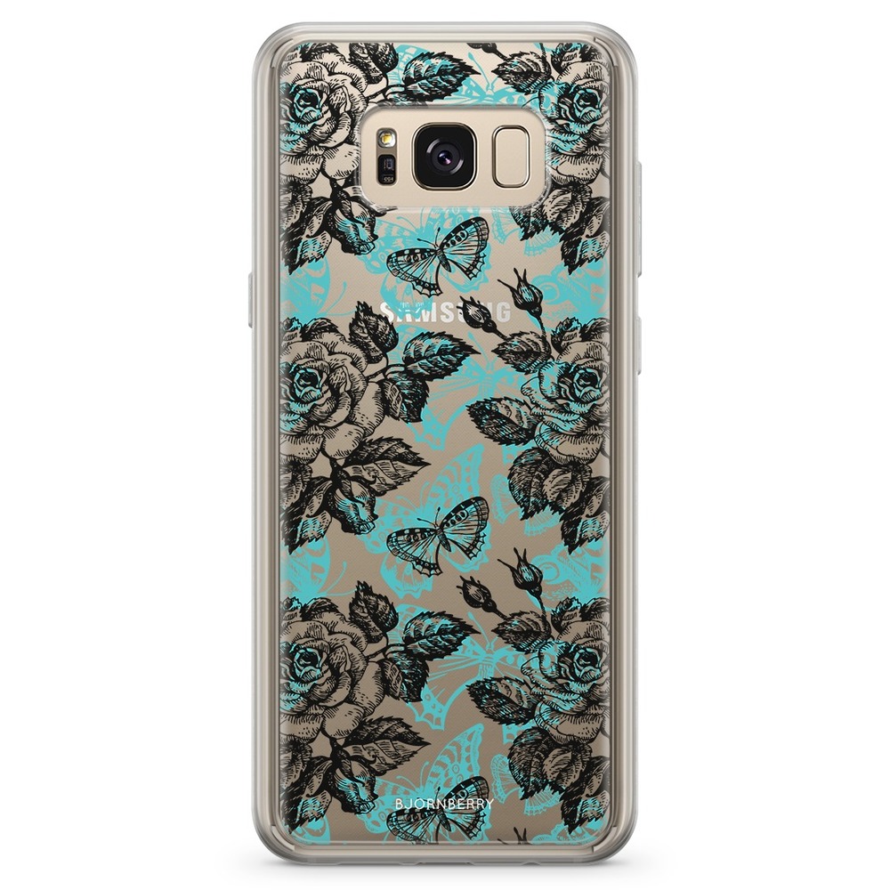Samsung Galaxy S8 Fashion Skal - Fjärilar & Rosor