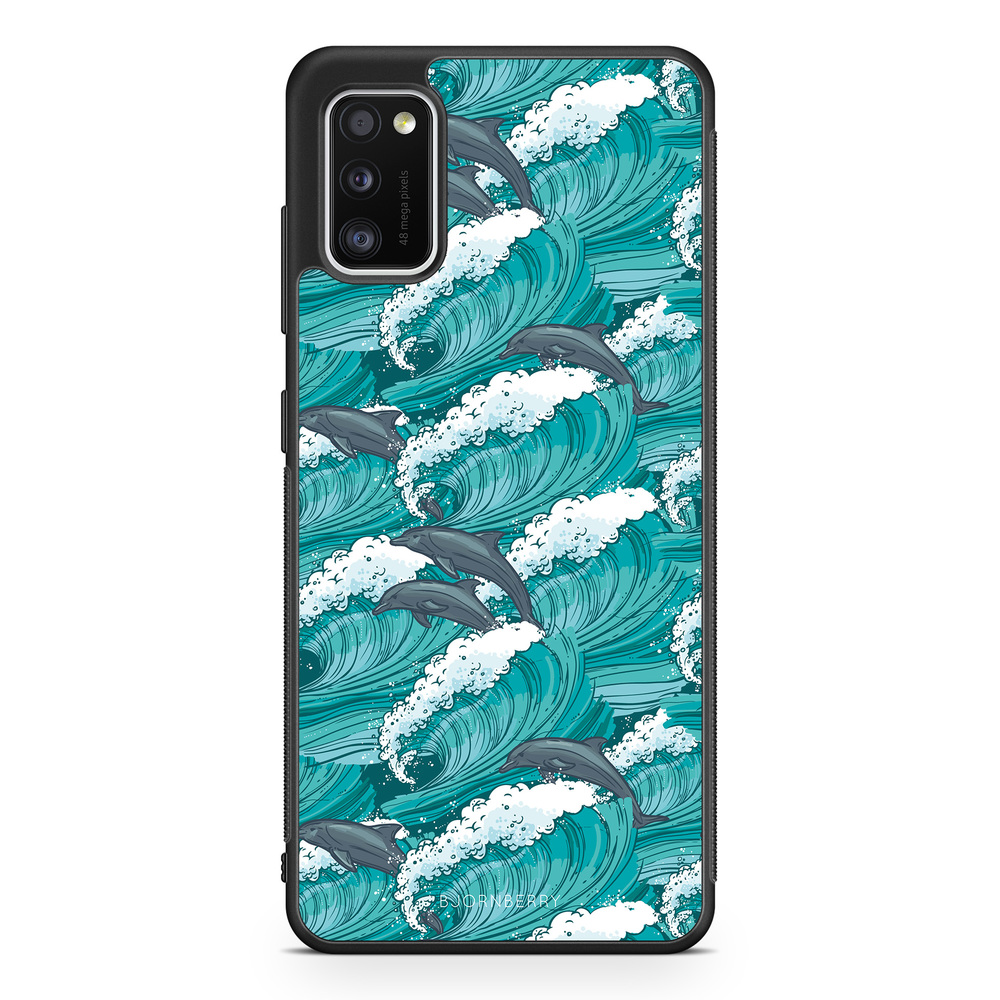 Samsung Galaxy A41 Case - Waves And Dolphins