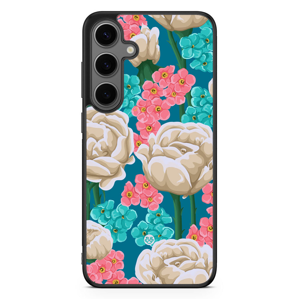 Samsung Galaxy S24 Plus Case - Seamless White Roses