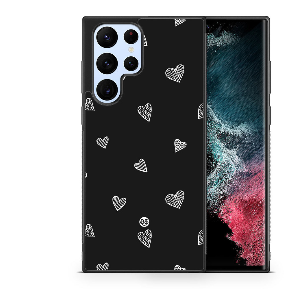 Samsung Galaxy S23 Ultra 5G Case - Black & White Hearts