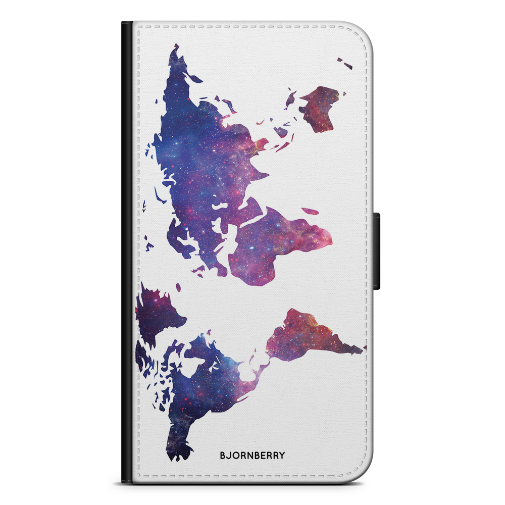 Samsung Galaxy A71 Plånboksfodral - Världkarta Rymd | Mobilskal & Mobilfodral BJORNBERRY