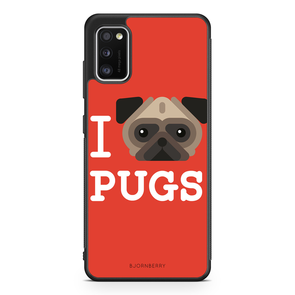 Samsung Galaxy A41 Case - I Love Pugs