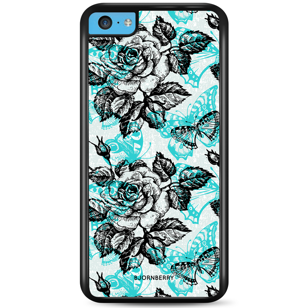 iPhone 5C Case - Roses & Butterflies