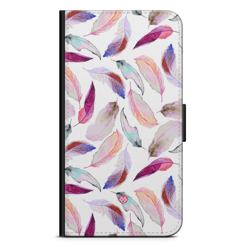 Xiaomi 12 Pro Wallet Case - Watercolor Feathers